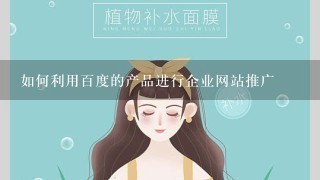 如何利用百度的产品进行企业网站推广